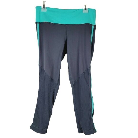 Lululemon Race With Grace Cropped Running Pants Sz 6 Soot/Bali Breeze Athletic - Picture 3 of 12